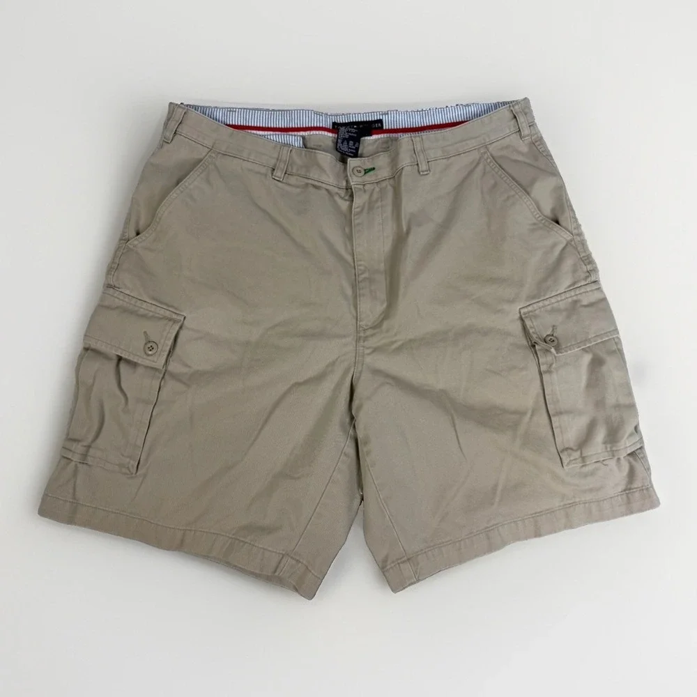 Tommy Hilfiger Cargo Shorts Men's 40 Khaki Summer Utility Shorts